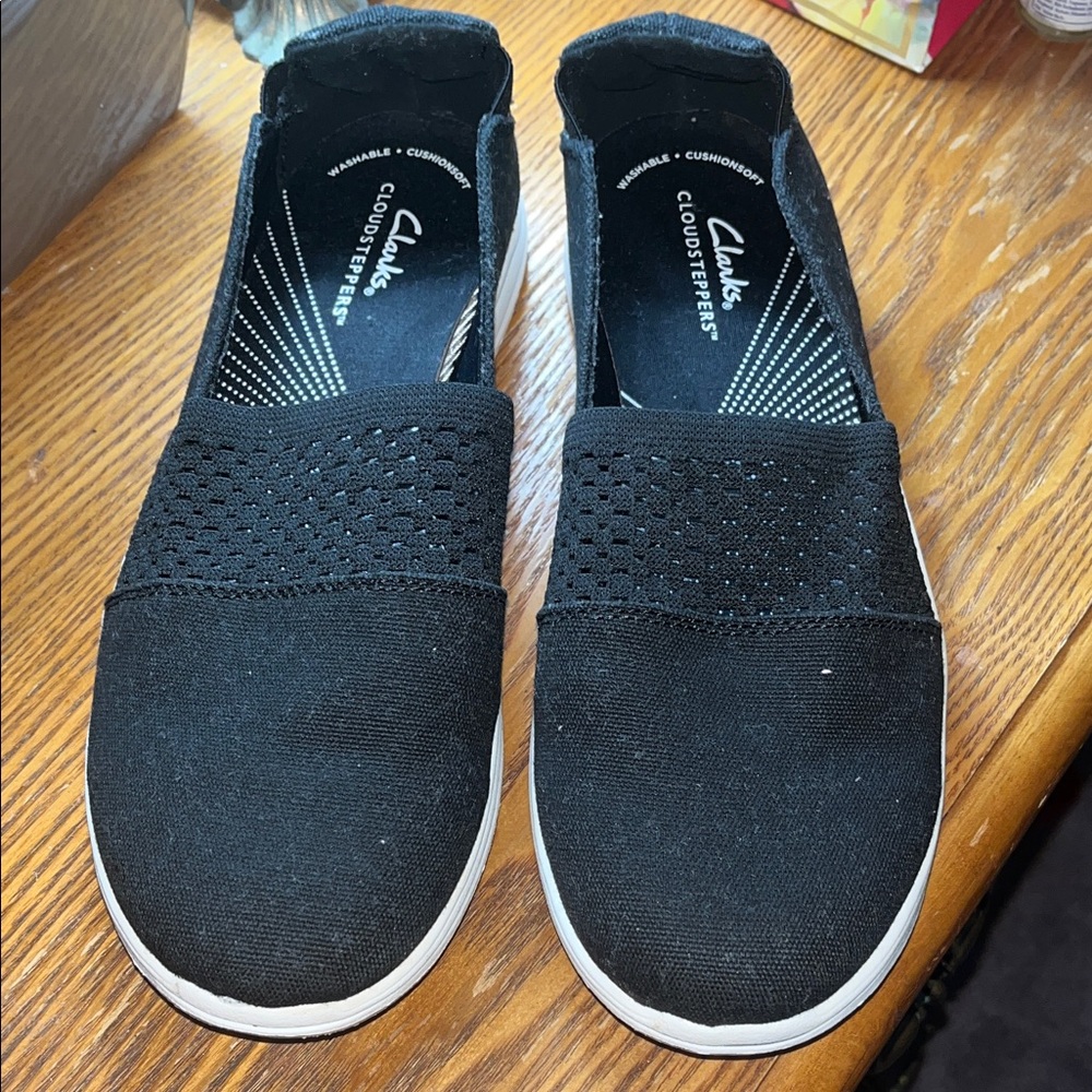 Clarks Black Casual Slip-Ons